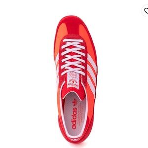 Adidas Scarlet and White Trainers